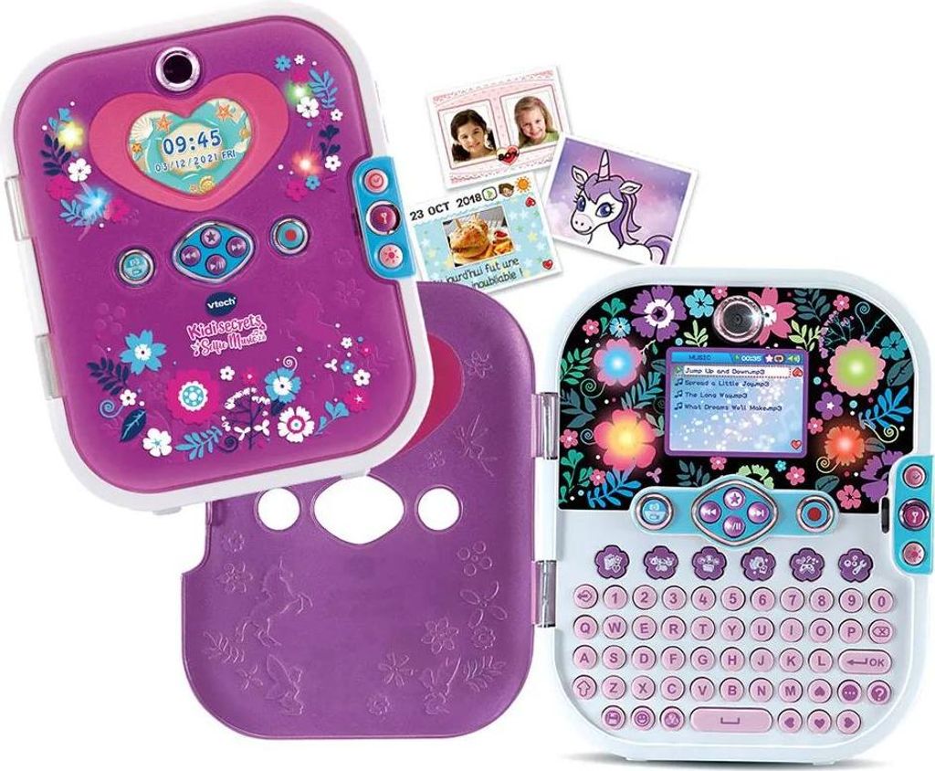 VTech KidiSecrets Selfie Music 2.0, Elektronisches Tagebuch, Spielzeug für Kinder ab 5 Jahren, ESP-Version (3480-541922), Farbe VTECH