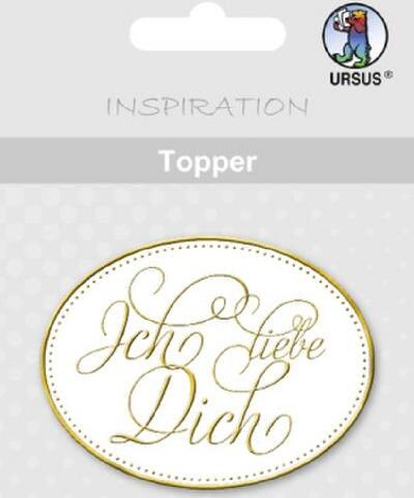URSUS 8 Topper "Ich liebe Dich", weiß/gold
