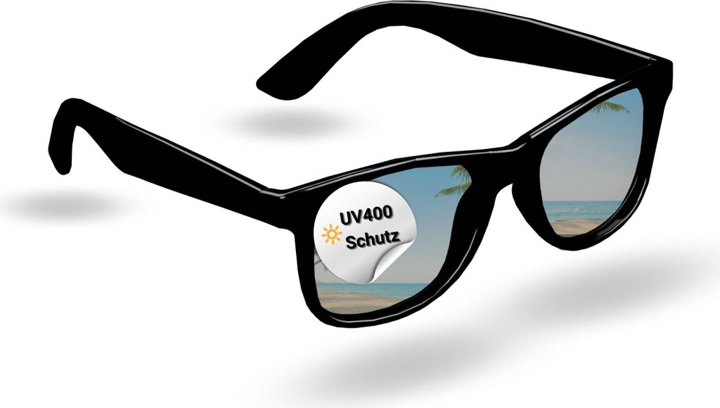 Sonnenbrille "Beach" - Trendige Brille mit UV-400 Schutz und Ozean-Rettungsinitiative für Herren und Damen - Schwarz