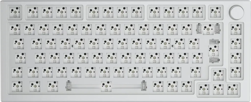 Clavier Gamer Custom GMMK Pro 75% Layout ISO Blanc pour Setup Minimaliste