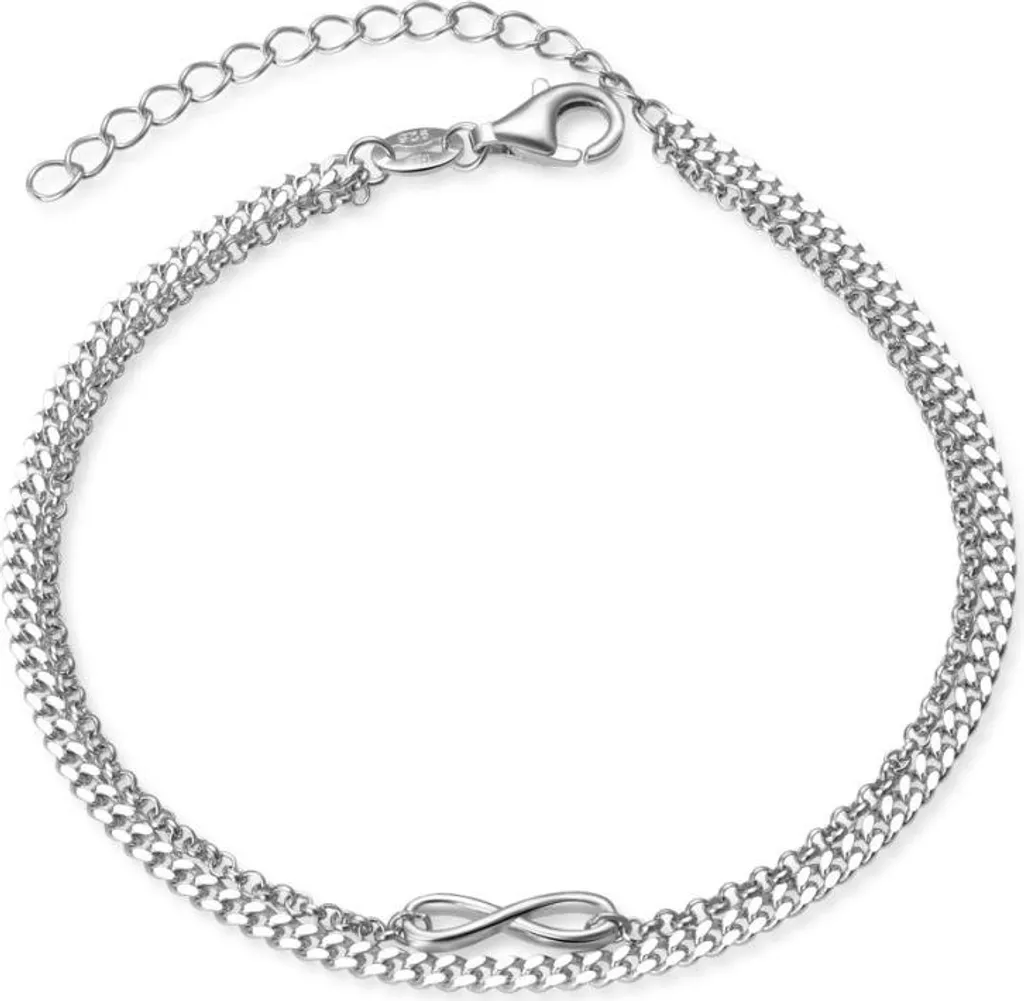 Bracelet double en argent Infinity AGB733/21 : bijou moderne femme