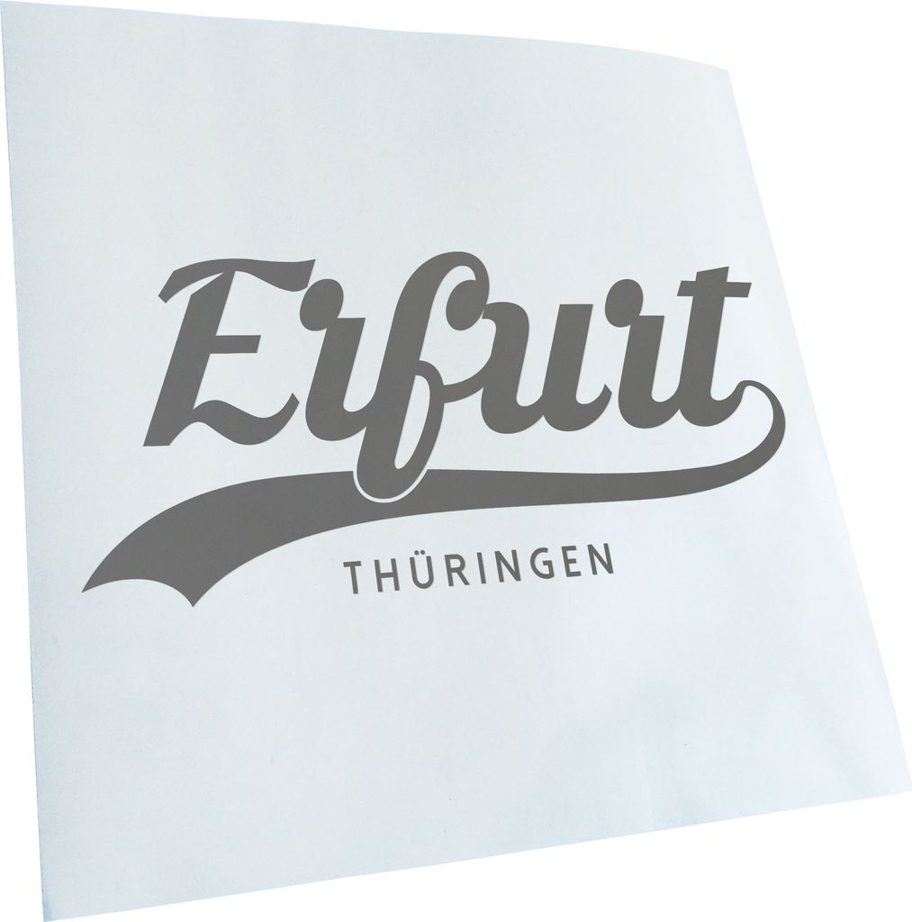 Kiwistar - Autoaufkleber - Erfurt Thüringen - Grau - 24x11cm - Aufkleber für Auto, Laptop, Fahrrad, LKW, Motorrad mehrfarbig JDM Decal Racing