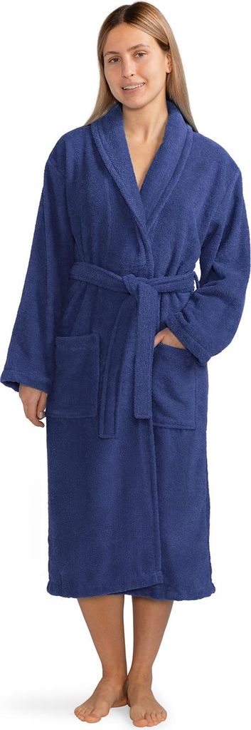 Celodoro Bademantel für Damen und Herren - Navy S