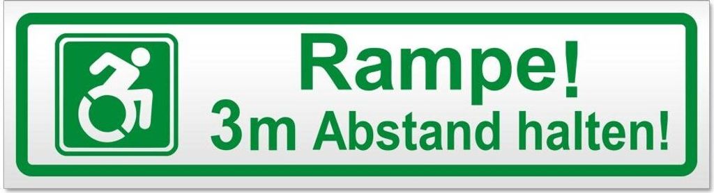 Kiwistar Rampe! Motiv 3m Abstand halten! Magnetschild Schild magnetisch - 45cm Grün - Magnetfolie für Auto PKW Kfz