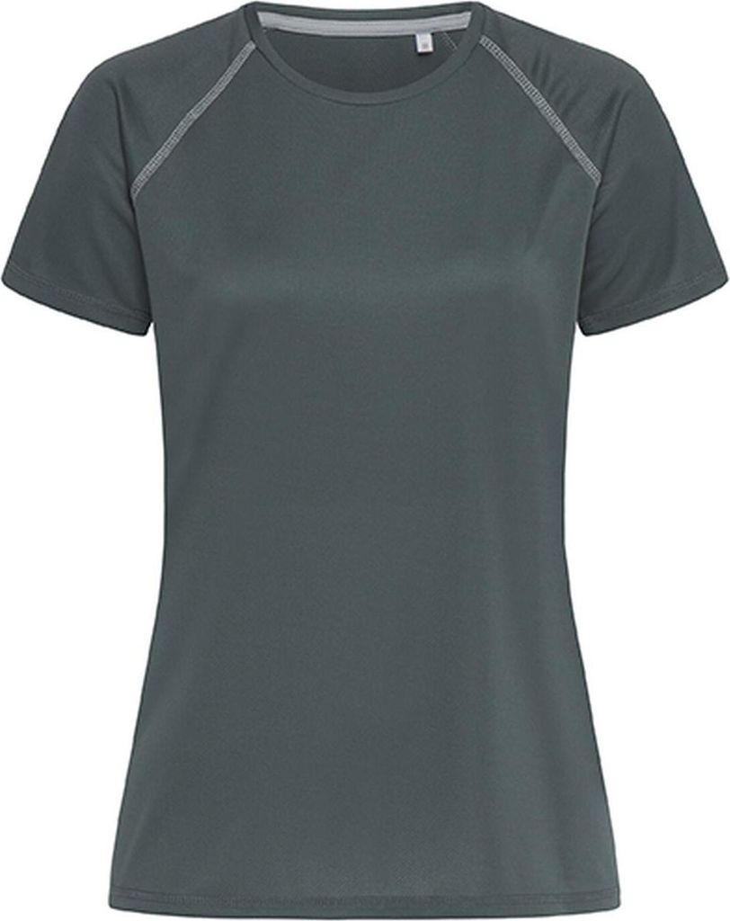 Stedman ST8130 | Damen Active Team Raglan, 100% ACTIVE-DRY° Polyester - Farbe: Granite Grey - Größe: S