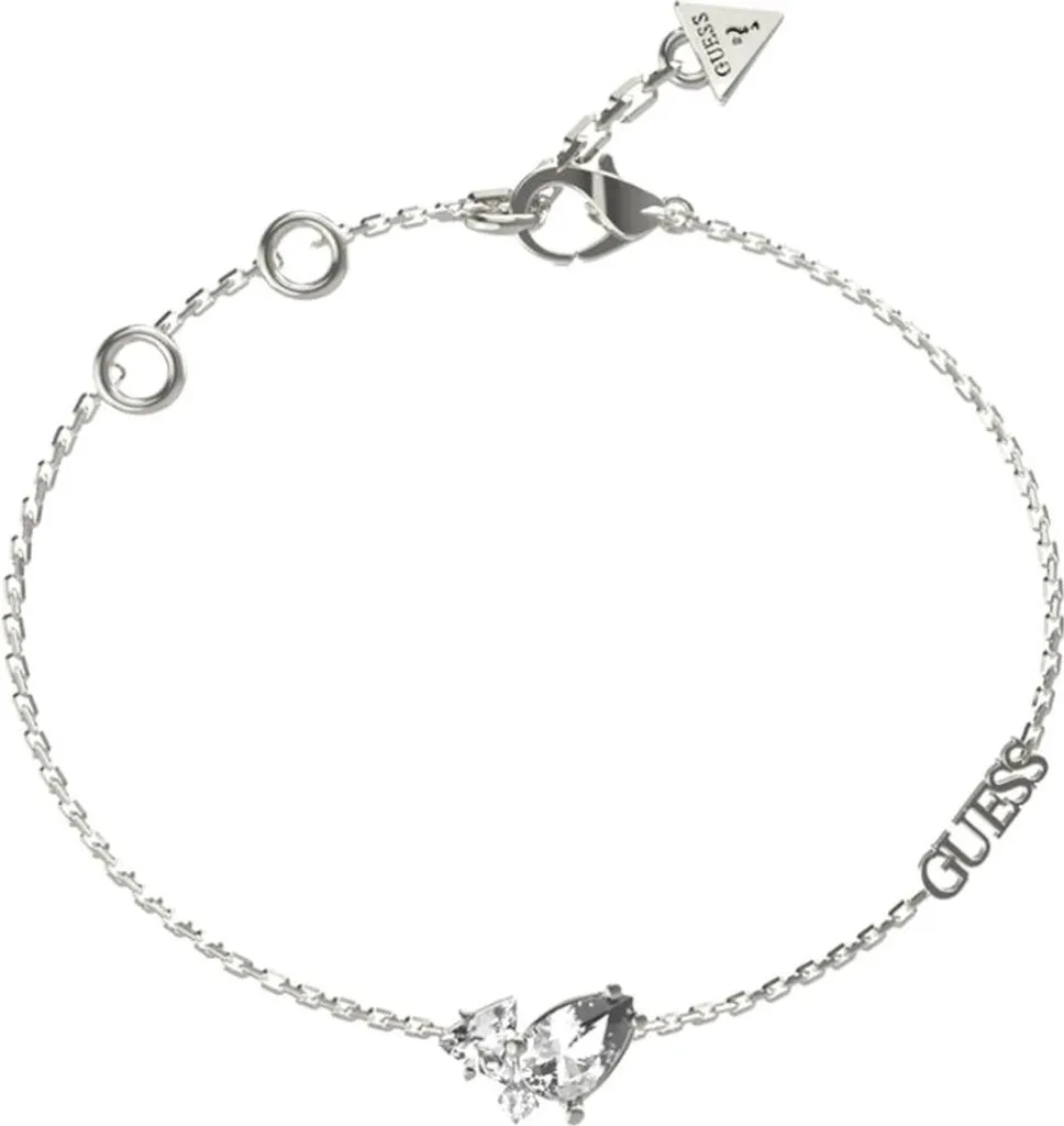 Bracelet Guess JUBB04414JWRHL Rhodié Argenté et Breloque Identitaire
