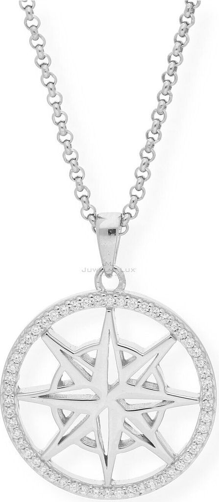 JuwelmaLux Anhänger 925/000 Sterling Silber Windrose mit Zirkonia JL14-02-0166