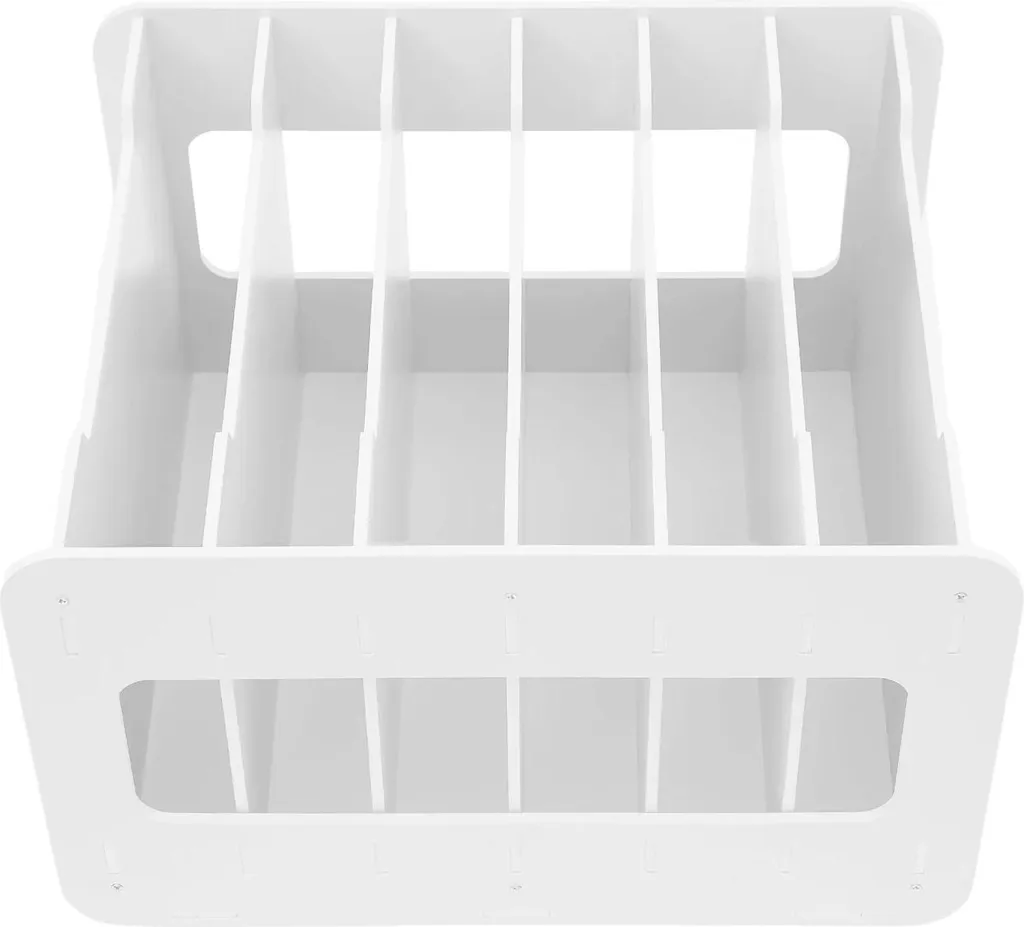 Organiseur de bureau A4 blanc PVC 7 niveaux - Trieur de documents 5,5cm