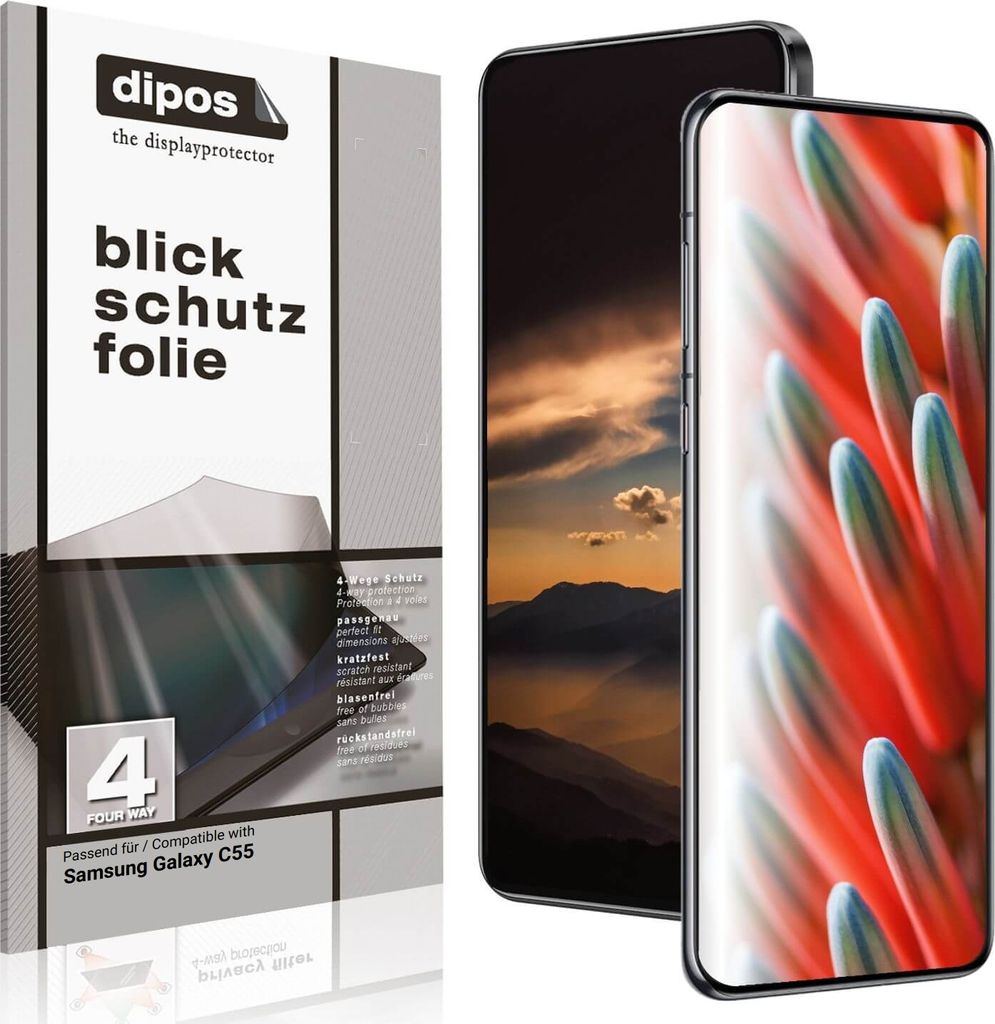 Blickschutzfolie für Samsung Galaxy C55 matt Schutzfolie Folie Display Schutz dipos