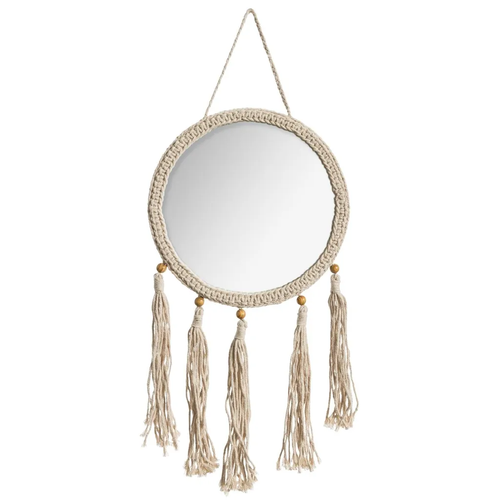 Miroir pour chambre ou salon en coton 31x62 cm - Décoration murale zen