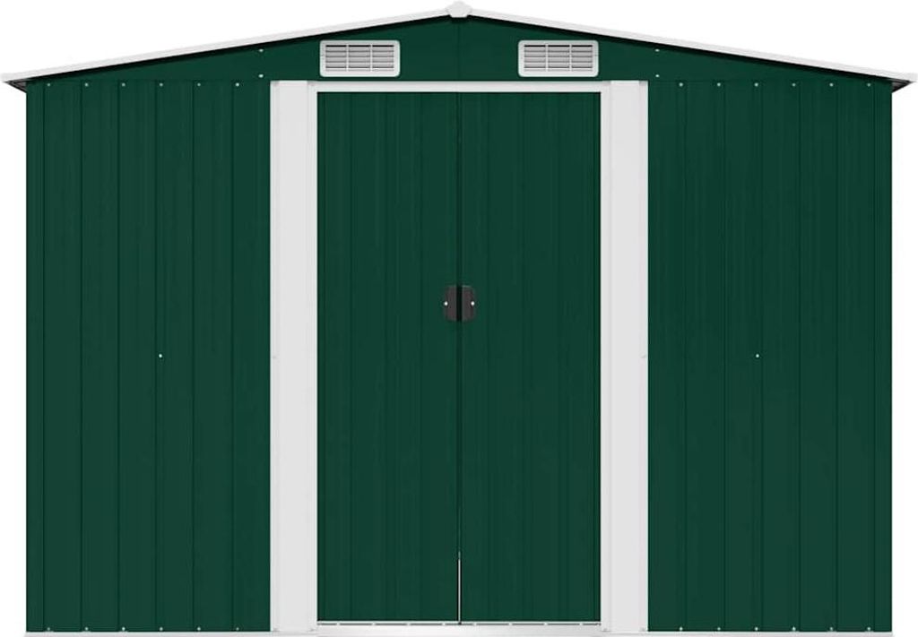 vidaXL Zahradní přístřešek Zelený kov 257 x 205 x 178 cm Obrázek produktu 
