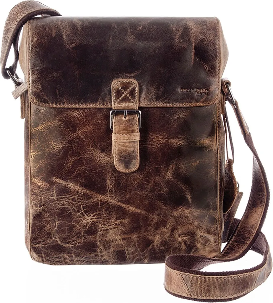 GreenLand Nature Montana Borsa Pelle Marrone | Vera Pelle Vintage