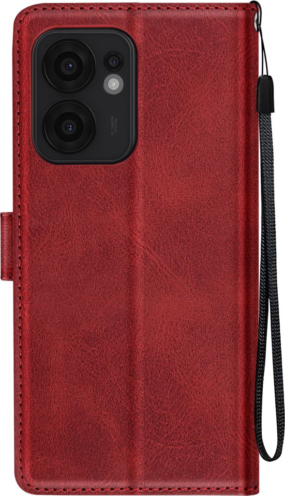 Avizar, Hülle für Oppo Reno 13 F und 13 FS Klappetui, Geldbeutelhalter, Weinrot