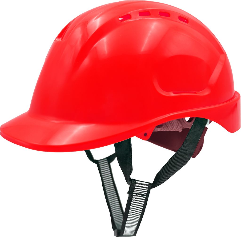 Mustbau Bauhelm,Schutzhelm,Arbeitshelm,Bauarbeiterhelm,52-66cm Einstellbar, Rot