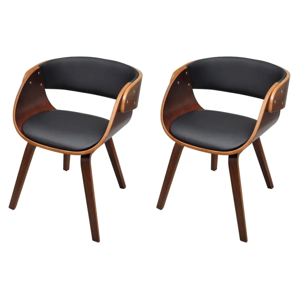 Lot de 2 chaises confortables marron pour table de cuisine et séjour