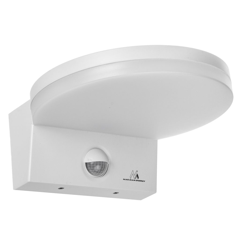 A white LED lamp with a motion sensor.