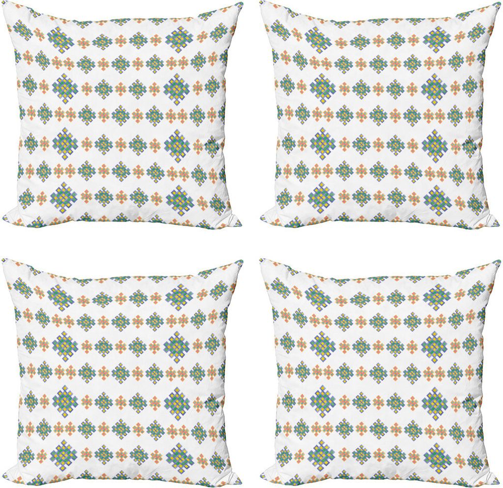 ABAKUHAUS keltisch Kissenbezug Set (4 Stück), Pastell keltische Motive, Moderner Doppelseitiger Digitaldruck, 45 cm x 45 cm, Mehrfarbig