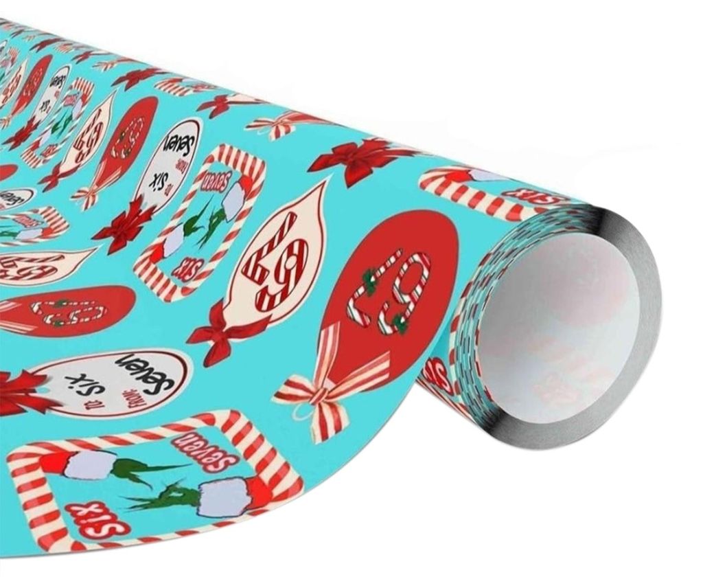 Weihnachtsgeschenkpapier, 67er Edition, festliche Weihnachtsverpackung, lustiges Wichtelgeschenk für Freunde und Kollegen