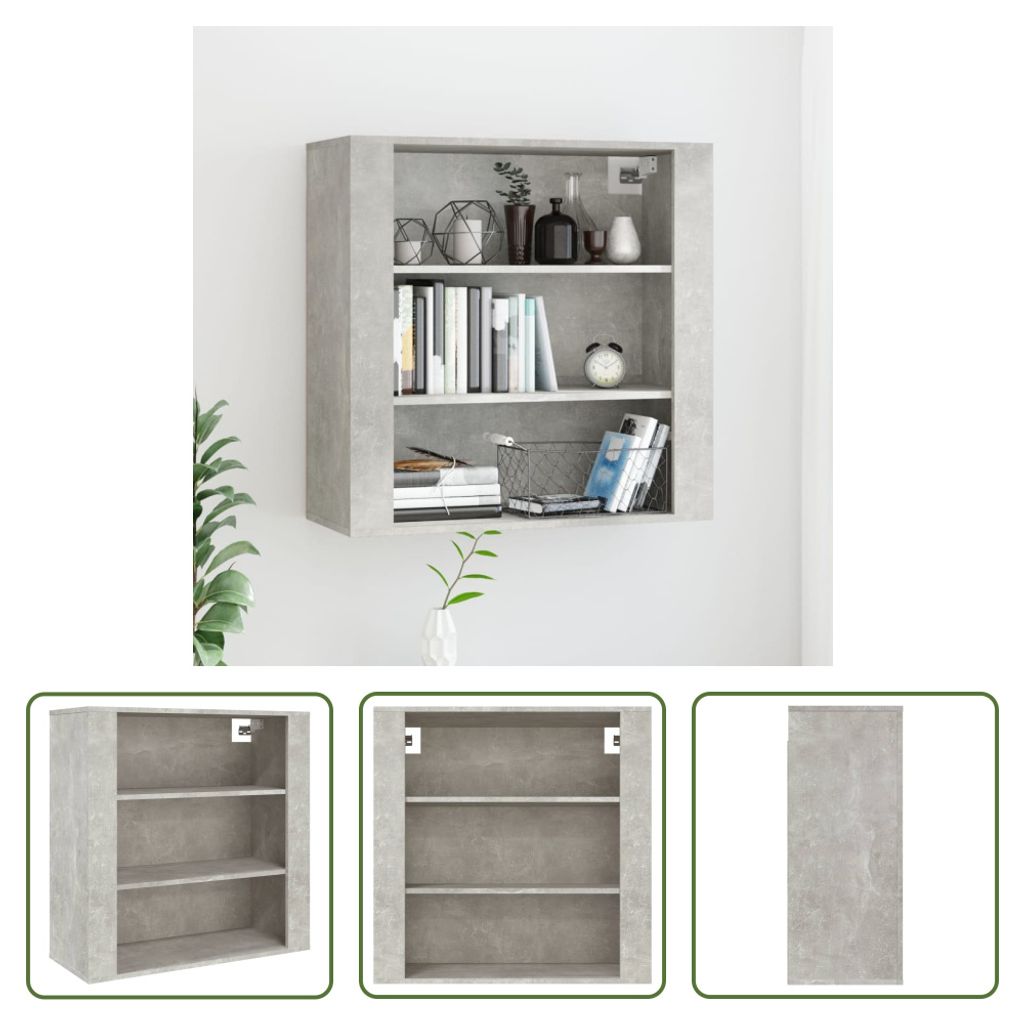 The Living Store Wandschrank Betongrau 80x33x80 cm Produktbild 