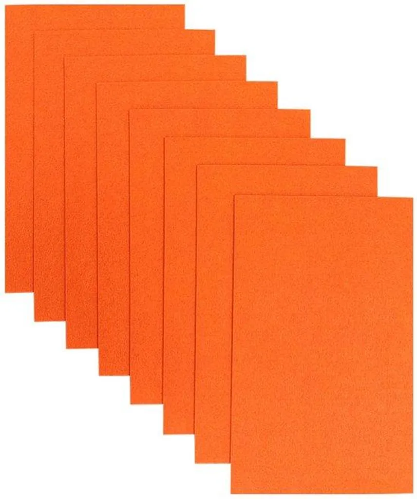 Feutrine 2 mm Orange Durable - 8 Feuilles de 20 x 30 cm Haute Qualité