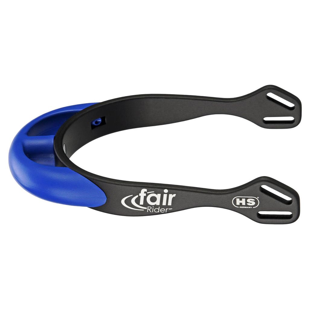 Sprenger fairRider Sporen Aluminium Hals 20mm dick abgerundet, Farbe:schwarz / blau, Größe:Halsl.20 mm-dick abgerundet