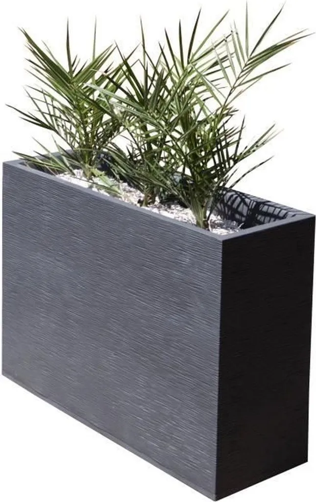Bac à Fleurs Murêt Loft EDA 46L Gris Anthracite à Double Paroi - 2