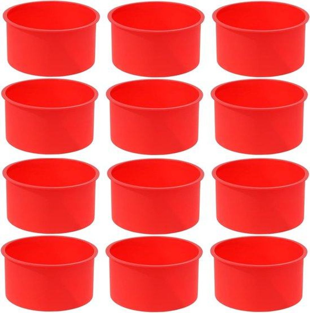 Silikonische Backformen, runde Backformen, 4 Zoll Antihaftbackplatten, Backformen für den Einsatz im Haar, rot, 4 Zoll