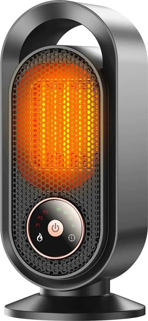 Riscaldatore portatile con ventilatore, tecnologia di riscaldamento ceramica, 3 livelli di riscaldamento, 1000 W, 3 velocità, UE