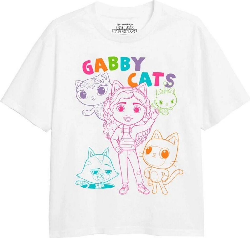 Gabby ́s Dollhouse - "Friends" T-Shirt für Mädchen TV2159 (116) (Weiß)