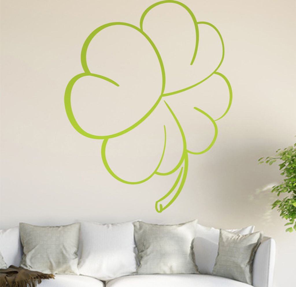Kleeblatt Wandtattoo in 6 Größen - Wandaufkleber Wall Sticker - Dekoration, Küche, Wohnzimmer, Schlafzimmer, Badezimmer