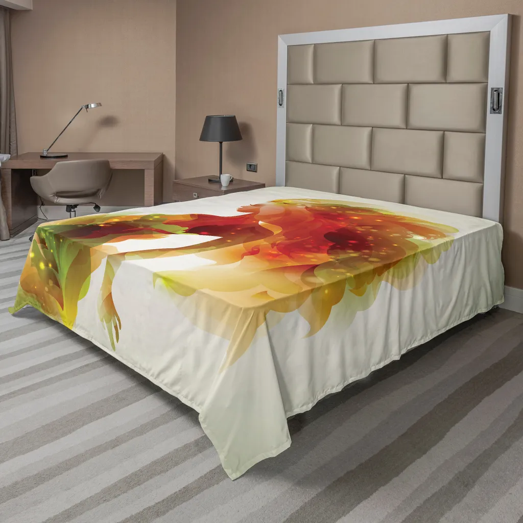 Grand drap de lit décoratif à fleurs pour une chambre style nature