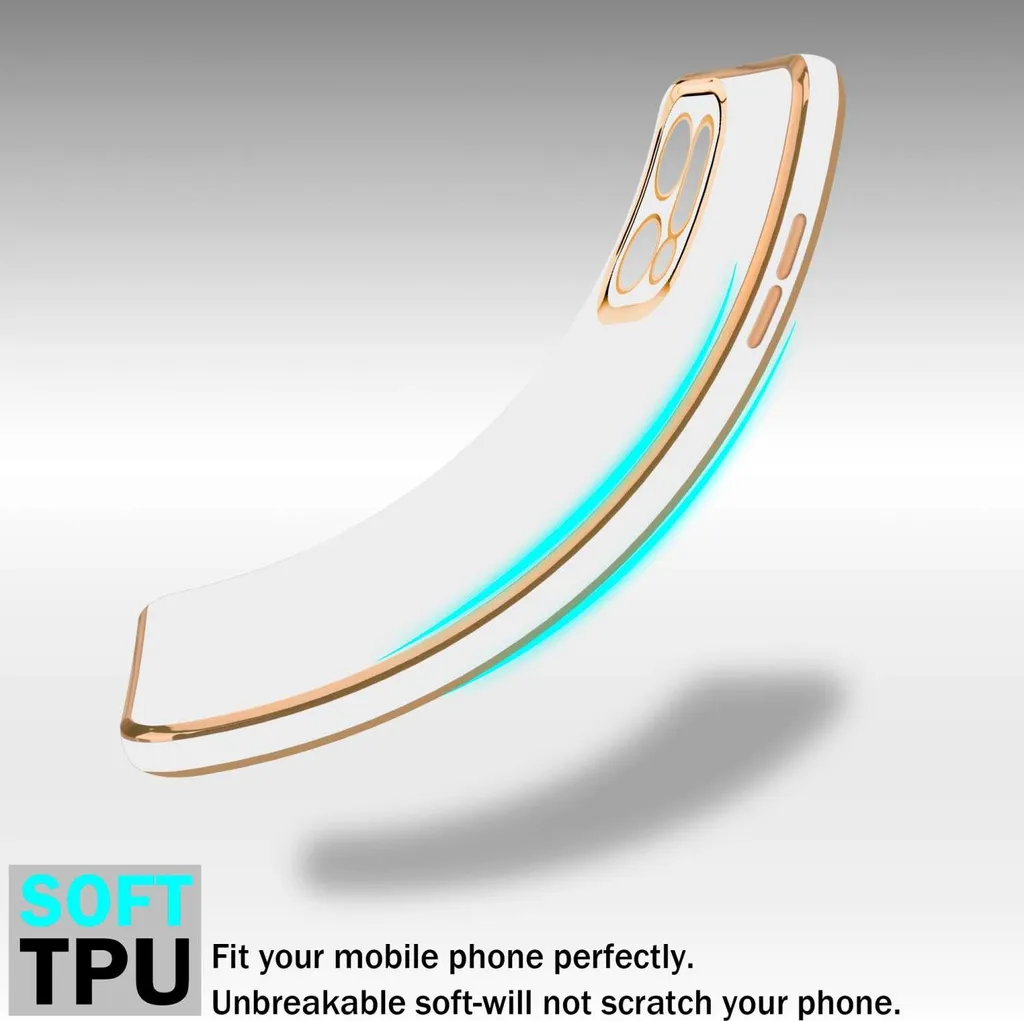 Cadorabo custodia protettiva per Oppo FIND X5 in bianco lucido - oro custodia flessibile TPU silicone copertura fotocamera protezione - 6