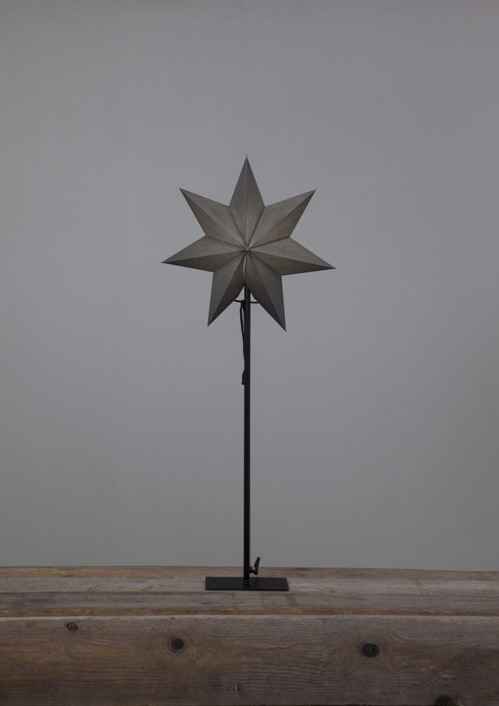 Standstern 'Ozen', ohne Lochung, grau, E14, 85 cm