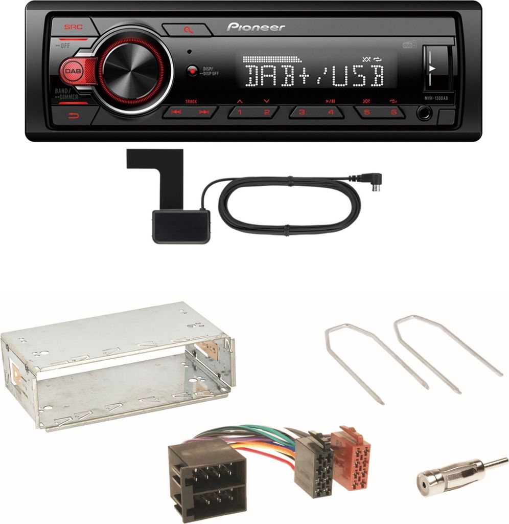 Pioneer MVH-130DAB Digitalradio USB Einbauset für Citroen Berlingo bis 2007