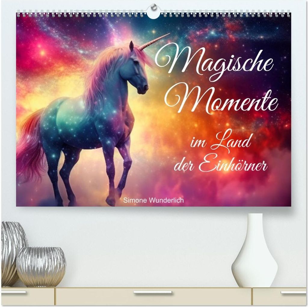 Magische Momente im Land der Einhörner (hochwertiger Premium Wandkalender 2026 DIN A2 quer), Kunstdruck in Hochglanz