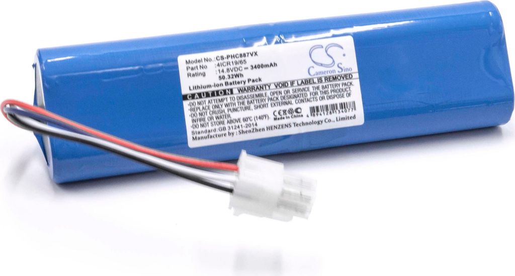 vhbw Akku kompatibel mit Philips FC8715, FC8776/01, FC8705, FC8710, FC8774, FC8774/01, FC8772, FC8776, FC8700 Staubsauger (3400 mAh, 14,8 V, Li-Ion)