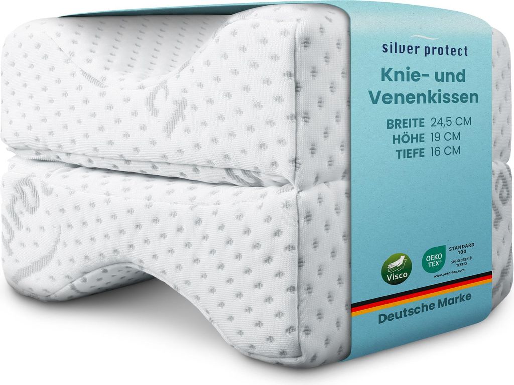 Kniekissen 25x19x7,5cm - Memory Foam Visco Venenkissen, Produktbild 