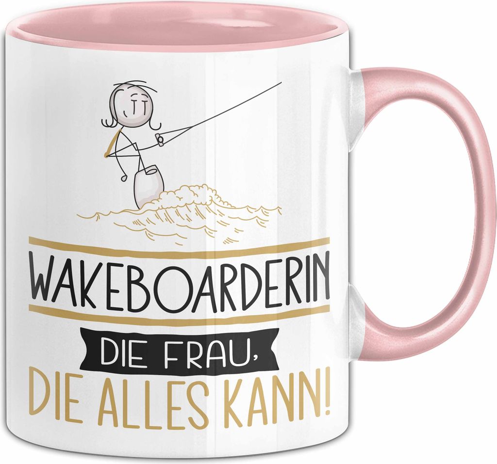 Wakeboarderin Geschenk Tasse Becher Die Frau Die Allen Kann Produktbild 