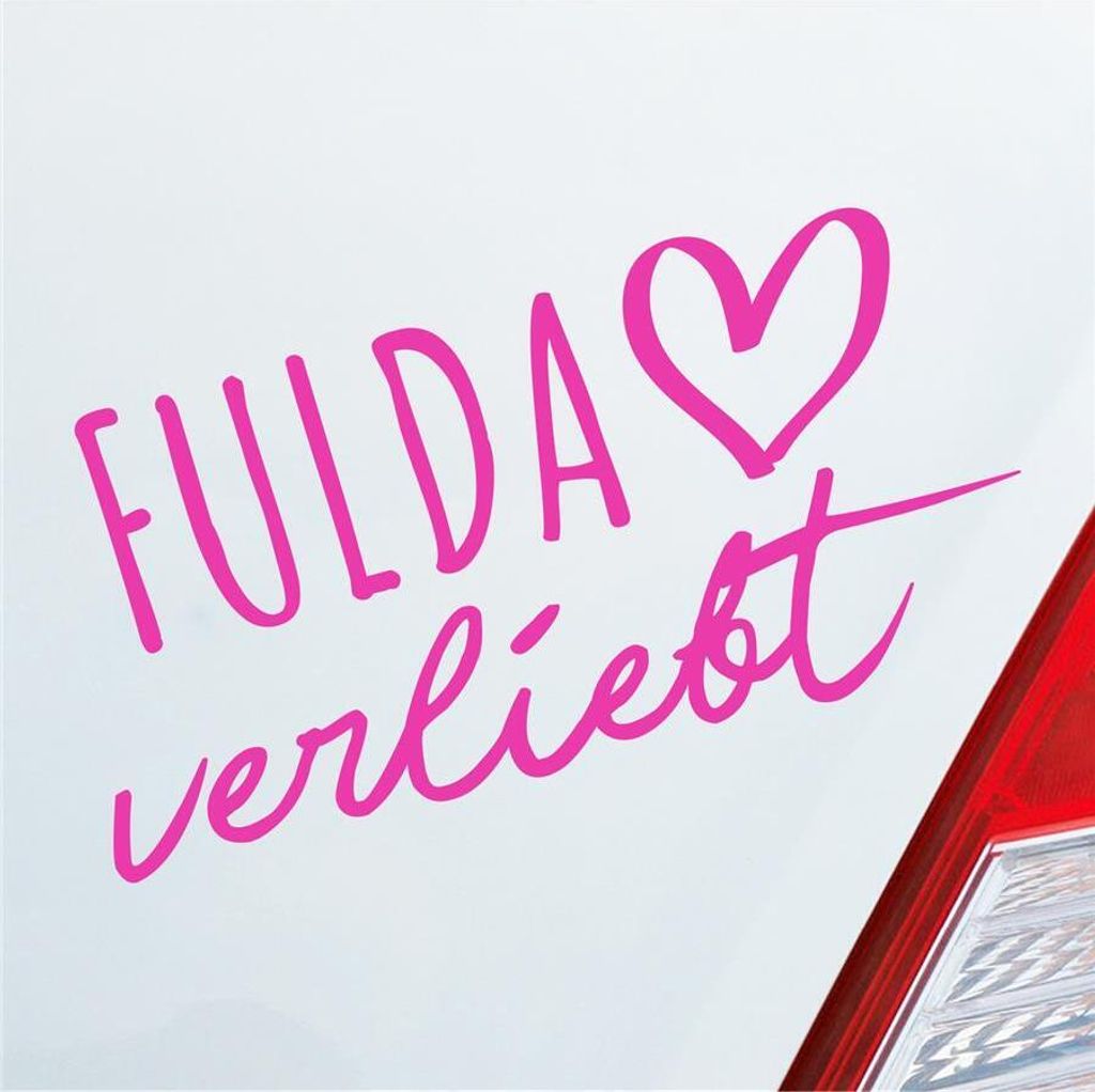 Auto Aufkleber Fulda verliebt Herz Fluss Wasser Water Liebe Car 19x10 cm Pink Sticker Heckscheibenaufkleber