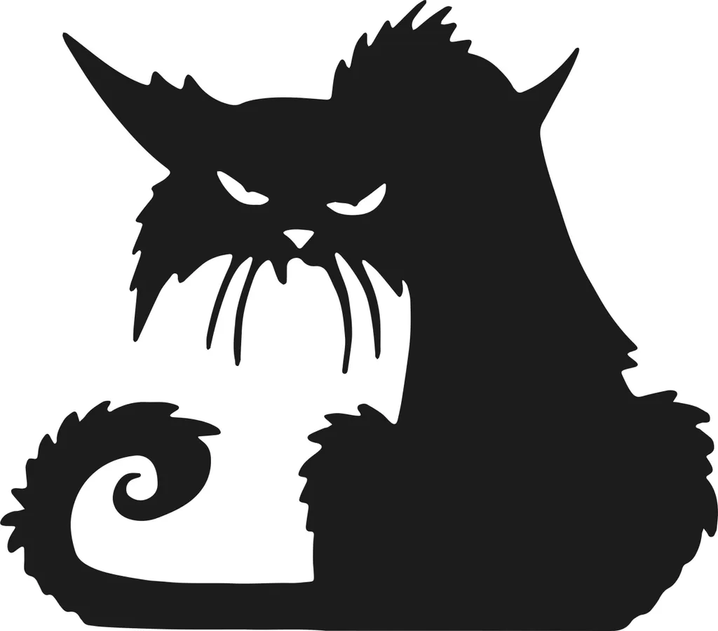Adesivo Gatto Nero Spaventoso NH_005 - Decorazione Halloween Cupa