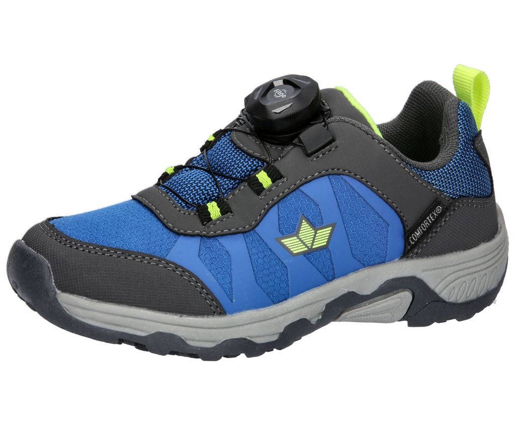 Lico Kinder-Jungen-Comfortex-TEX-Halbschuh mit Zugbandverschluss Blau-Schwarz-Grau-Lemon-Grün, Farbe:blau, EU Größe:30