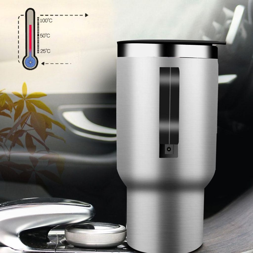 Auto-Thermosbecher 12,0 V Wasserkocher Heizbecher Edelstahl-Isolierflasche 450 ml zum Erhitzen von Kaffee, Tee und Milch