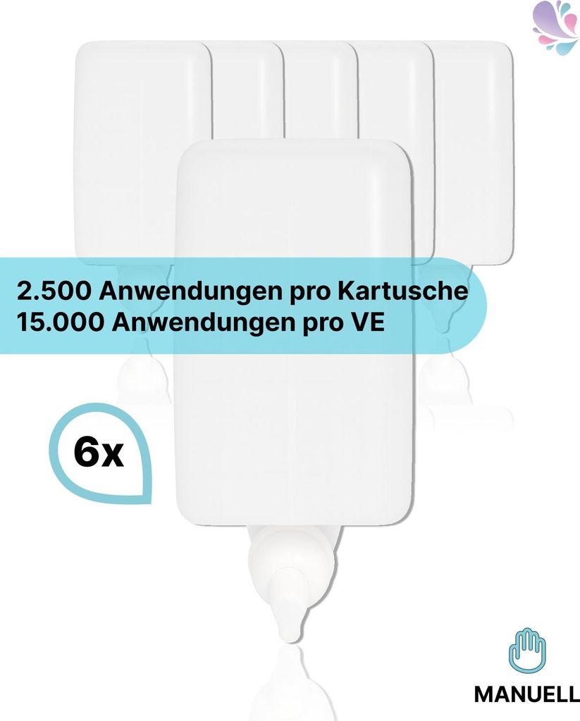 Schaumseife parfümfrei, mild, 6x1 Liter je SET, 2.500 Anwendungen je Liter für Blanc Cosmos Schaumseifenspender Manuell : Verpackungseinheiten - ...