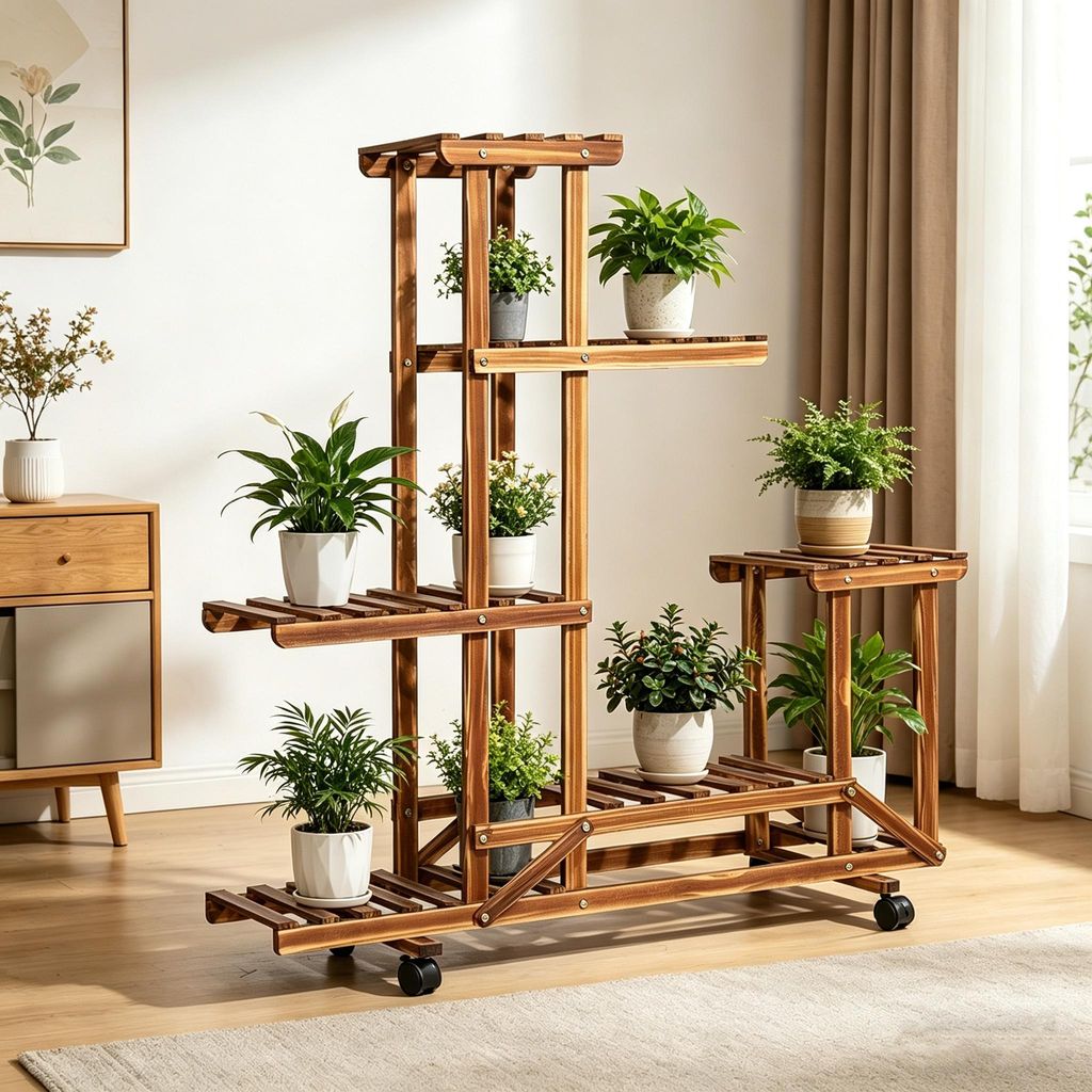 FATIVO Blumenregal Rollbar, Blumenständer mit 6 Ebenen, Produktbild 