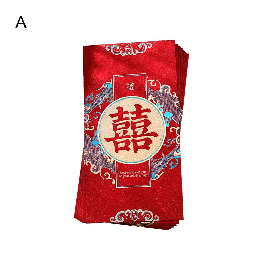 6pcs schön aussehend rote Taschencharaktermuster Papier exquisite Neujahrsgeldumschlag für Zuhause-A