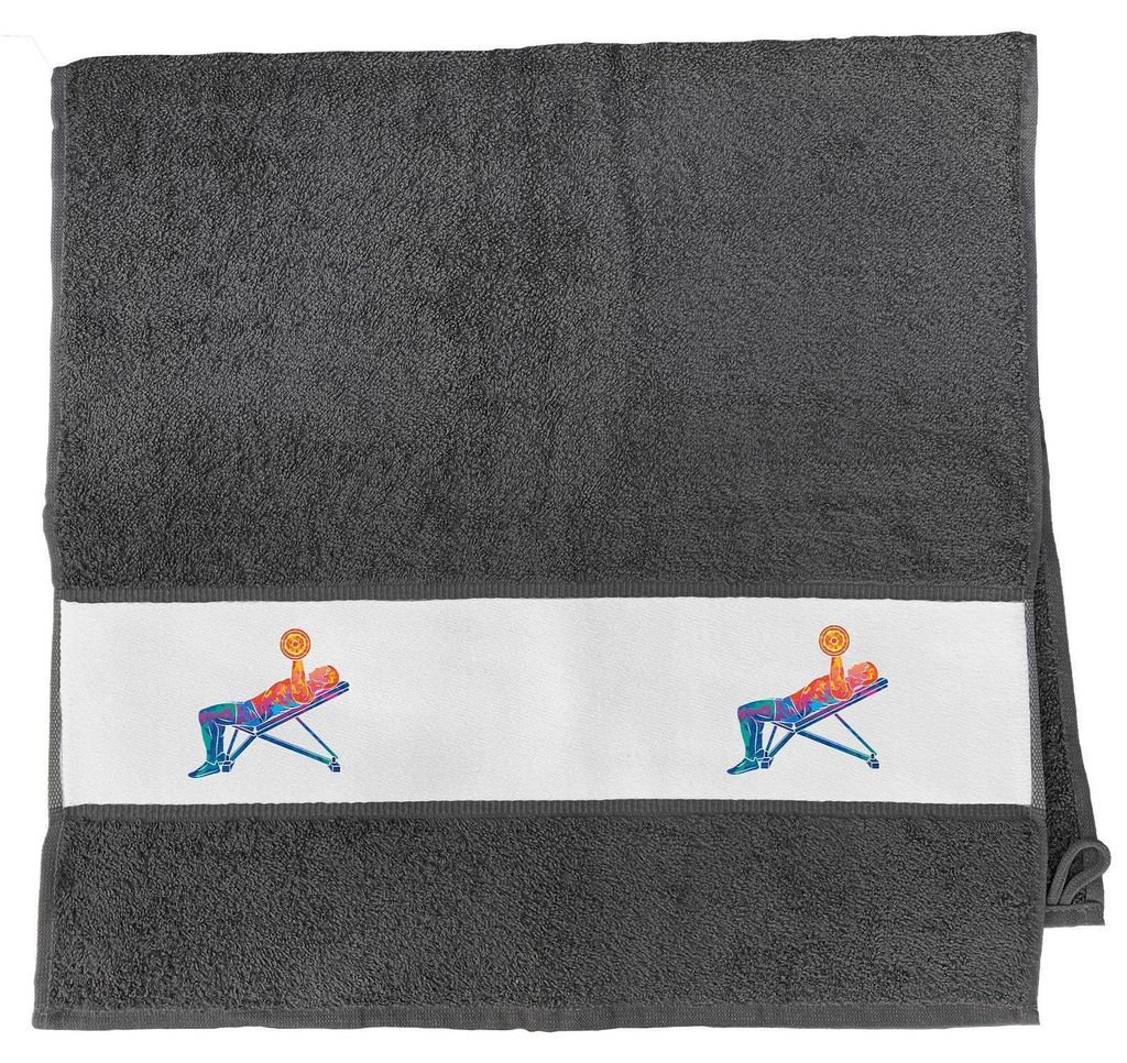 Huuraa Handtuch Fitness Training Bench Press bunte Silhouette 50x100cm Graphite Baumwolle Handtuch Geschenkidee