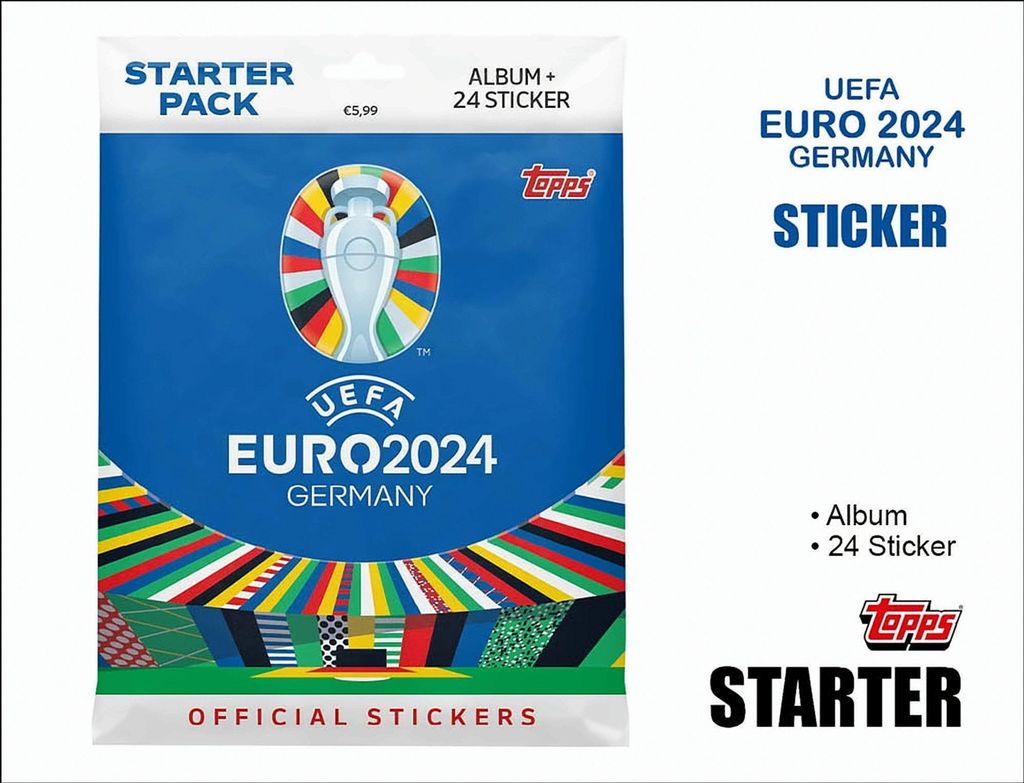 Topps UEFA EURO 2024 Sticker - Starter mit Album Produktbild 