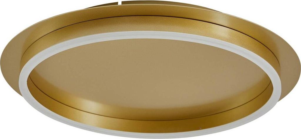 Lindby LED-Deckenleuchte Kunis, gold, Kunststoff, Ø 46cm