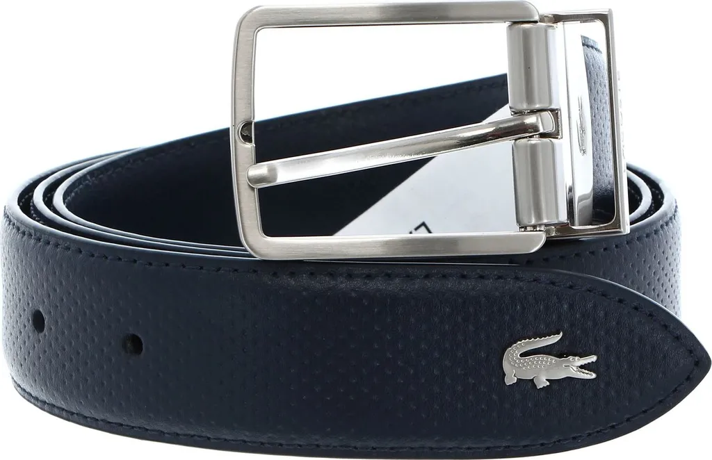 Cintura Lacoste Pelle Elegance Reversible W110 Eclipse Blu - Vera Pelle