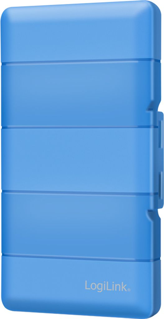 LogiLink M.2 NGFF/NVME protection box for 4 SSD, blue Produktbild 